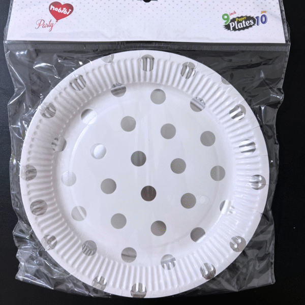 Birthday Paper White Plates – 10 Pcs Pack